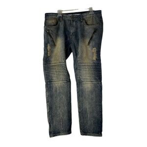 TrillNation Mens Ripped Distressed Jeans Size 36